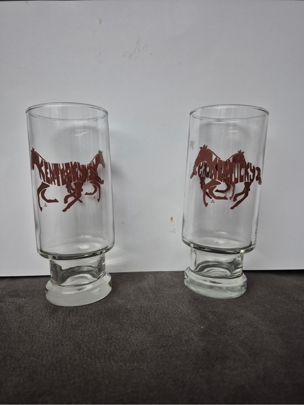 Kentucky Horse Silhouette Tall Glasses - Set of 2